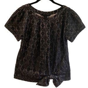 MARC by Marc Jacobs metallic lace top with bow